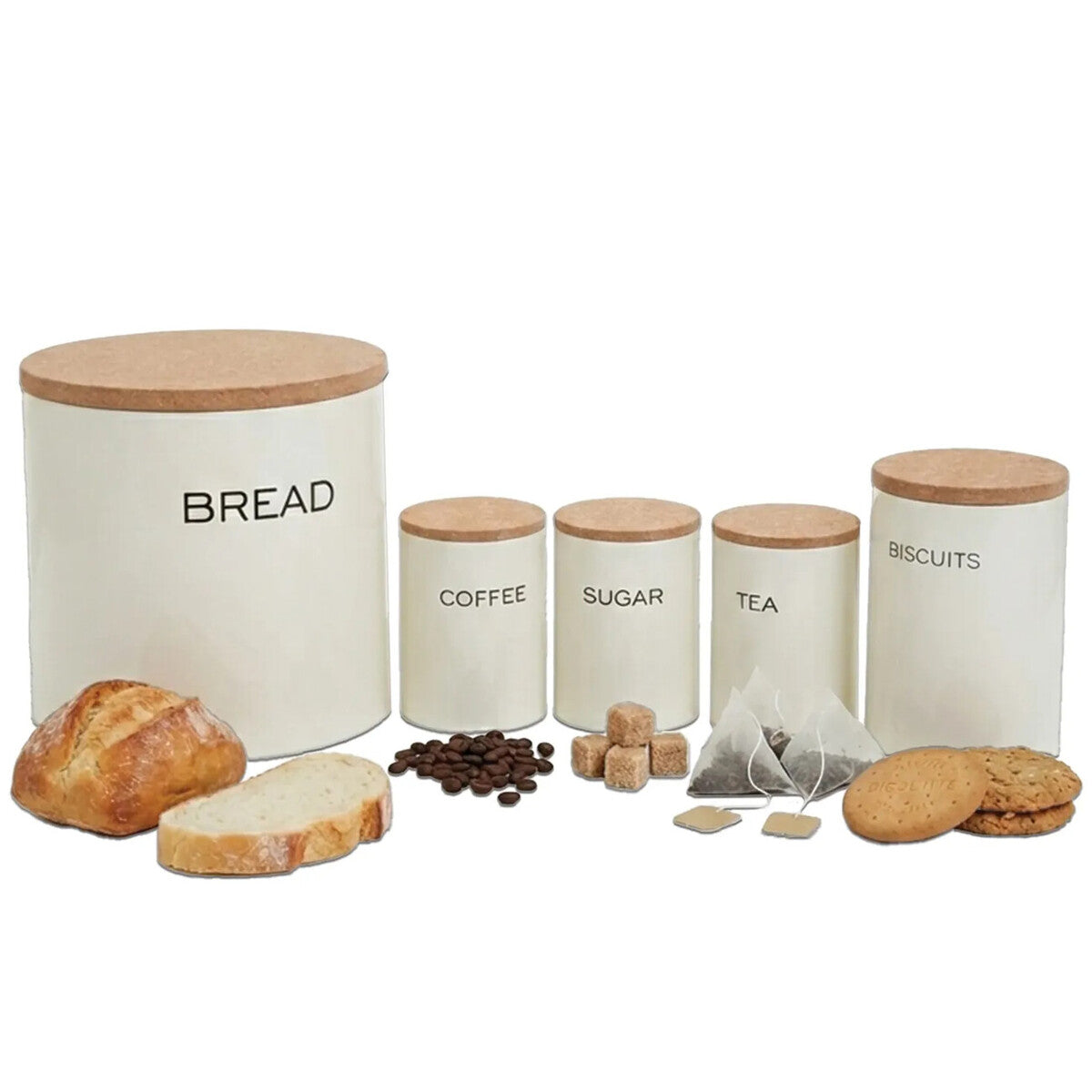 5 Piece Kitchen  Storage Set in Cream | Easton