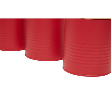 Alton Red Metal Canister Set of 3 with Bamboo Lids