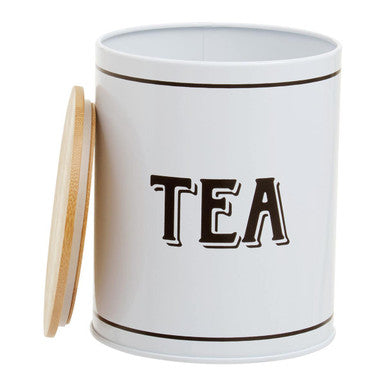 White Metal Tea Canister | Grocer