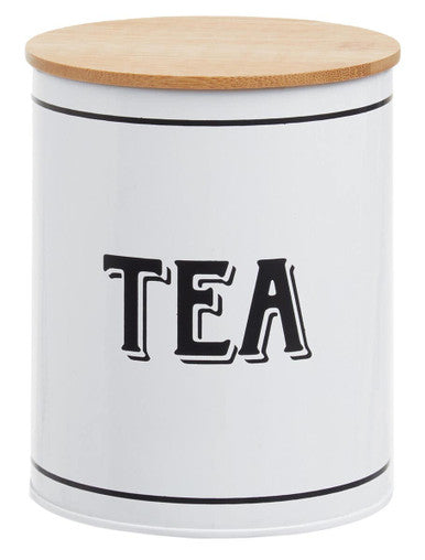 White Metal Tea Canister | Grocer