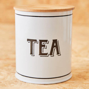White Metal Tea Canister | Grocer