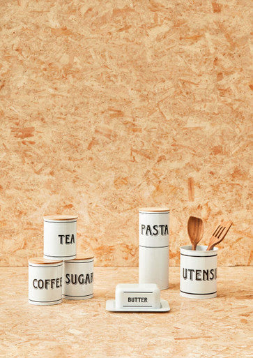 White Metal Tea Canister | Grocer