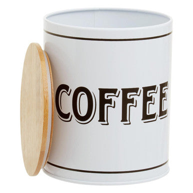 White Metal Coffee Canister | Grocer