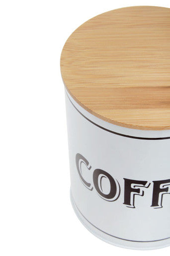 White Metal Coffee Canister | Grocer