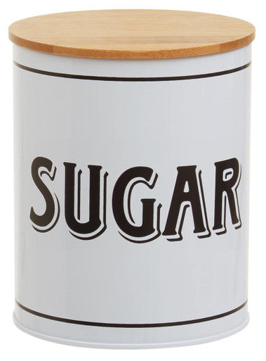White Metal Sugar Canister | Grocer
