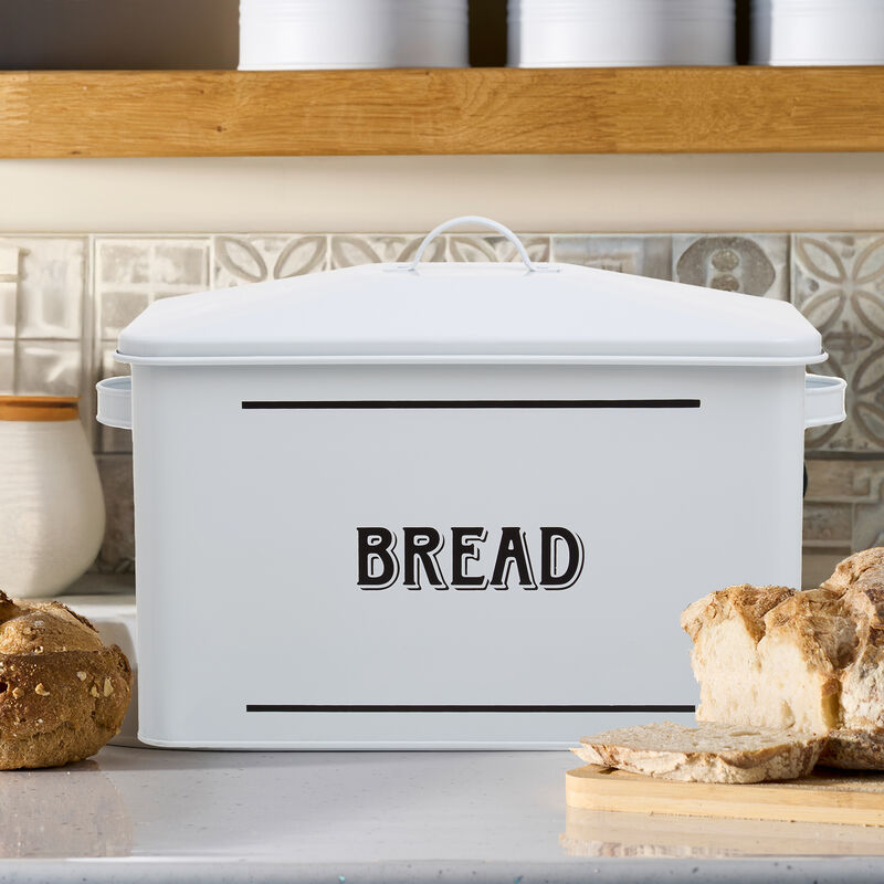 White Metal Bread Bin | Grocer