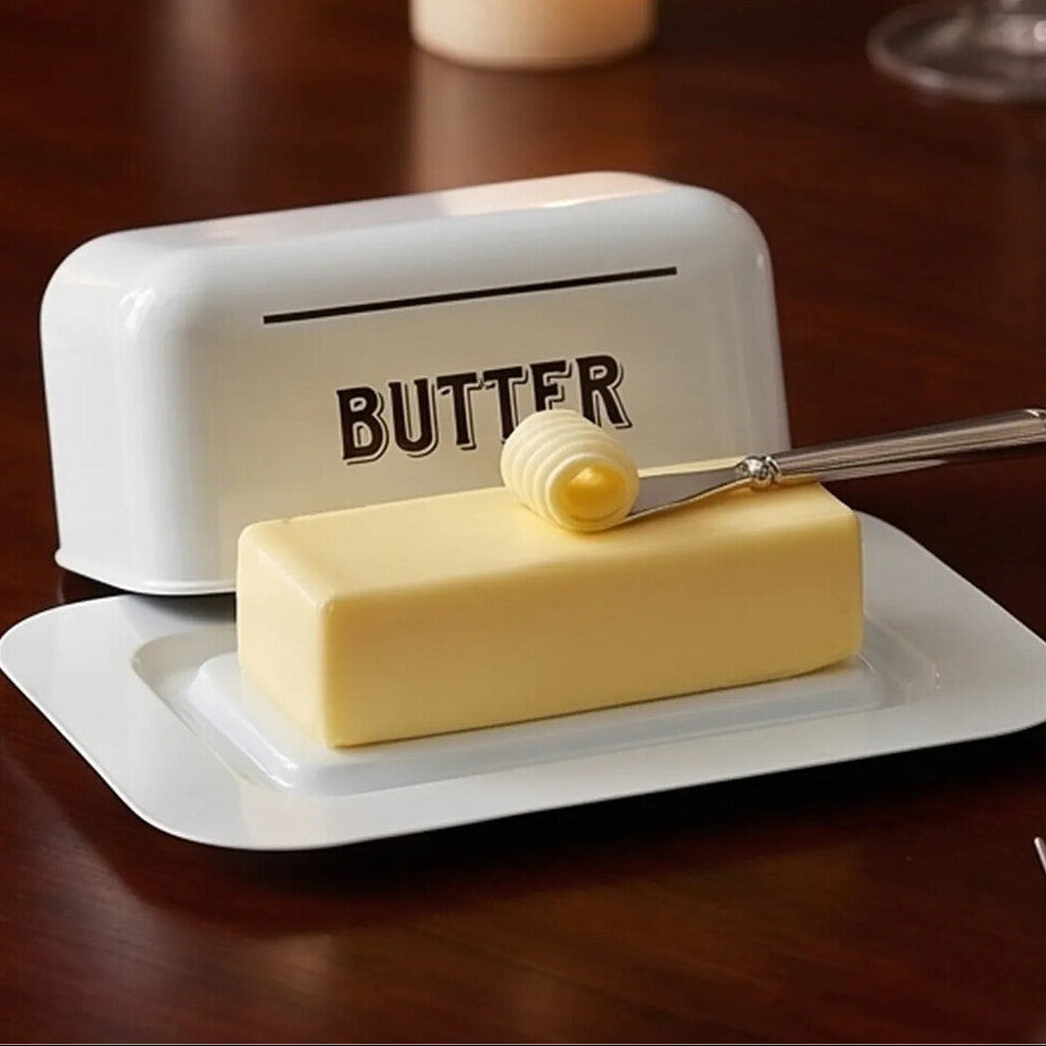 White Metal Butter Dish | Grocer