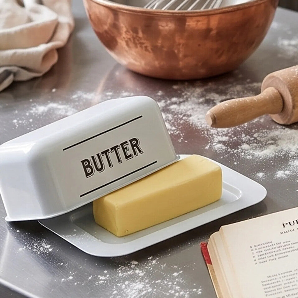 White Metal Butter Dish | Grocer