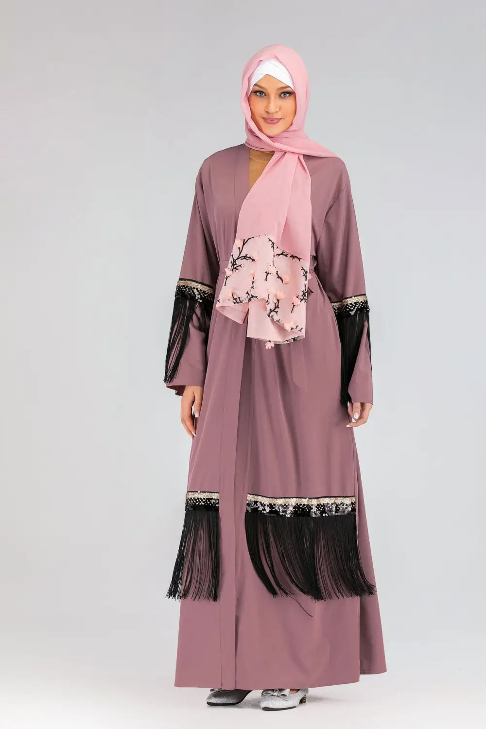 Fringed Abaya - Luxury Statement Piece