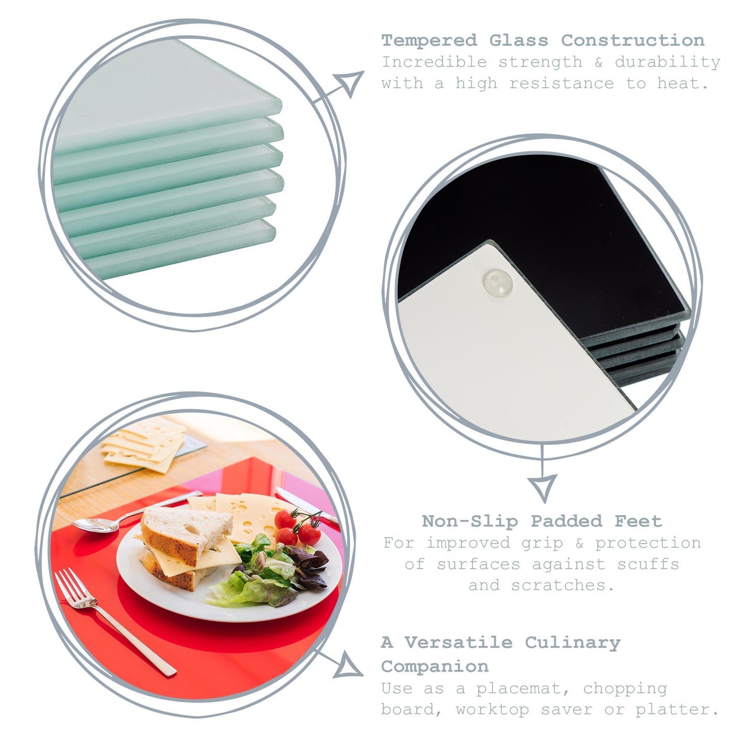 12pc Round Glass Placemats & Coasters Set