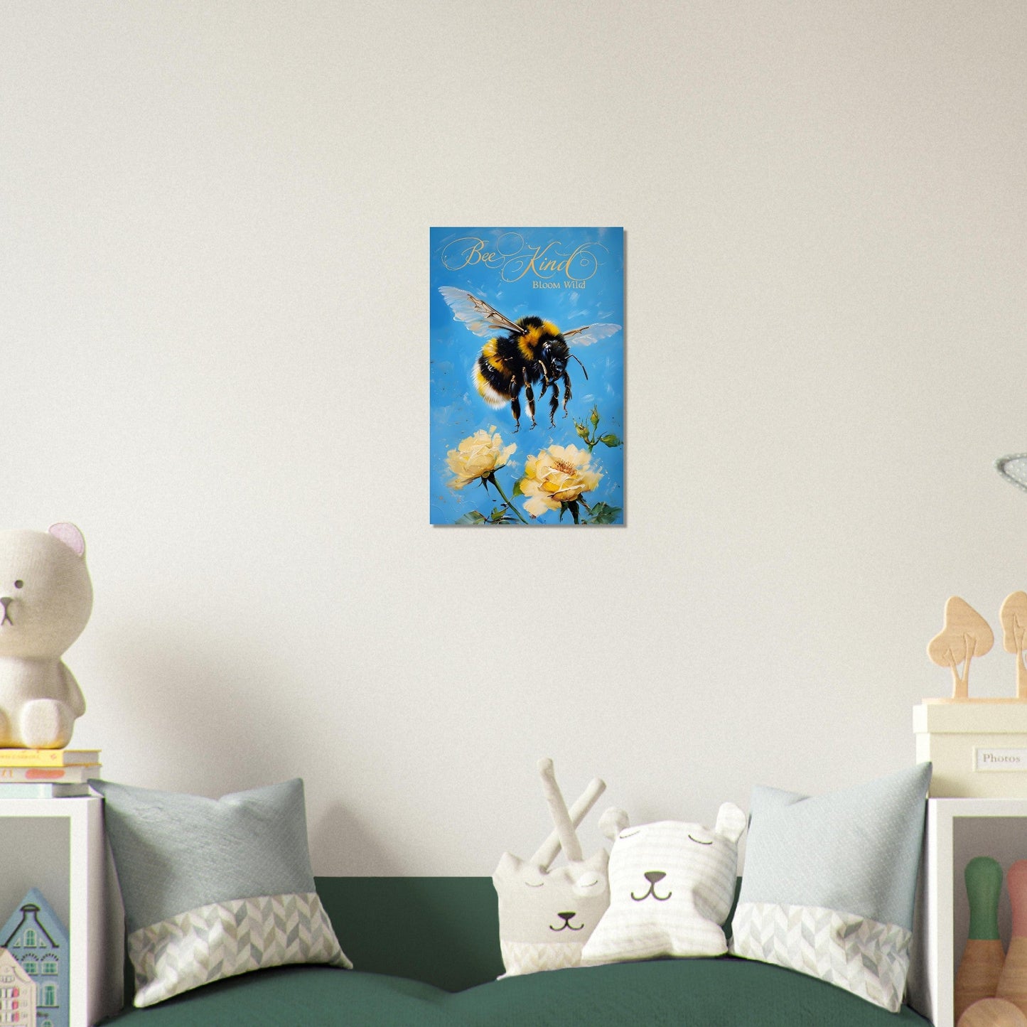 Bumblebee Flight Art Print – Vibrant Nature-Inspired Poster