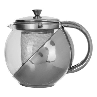 650ml Grey Stainless Steel And Glass Teapot | Fuso