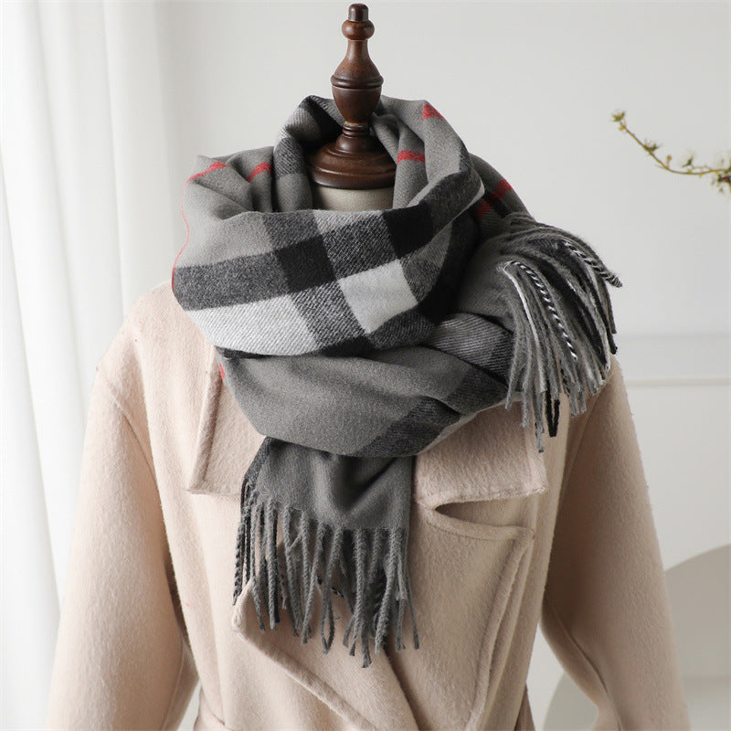 Luxury Cashmere-Like Plaid Warm Shawl | Unisex Winter Scarf