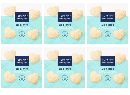 6 x Deans All Butter Shortbread Hearts 144G X 6