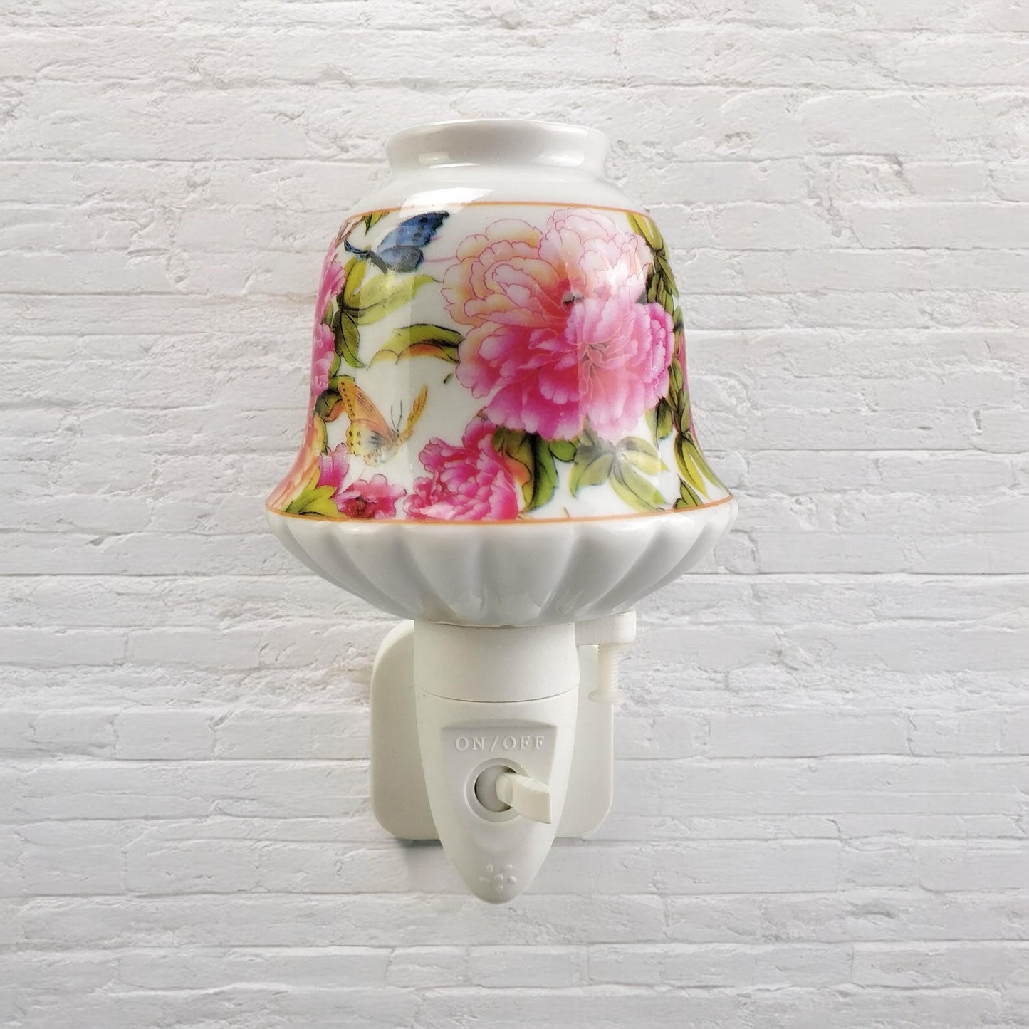 8 INCH FLORAL LED NIGHTLIGHT PINK AND GREEN