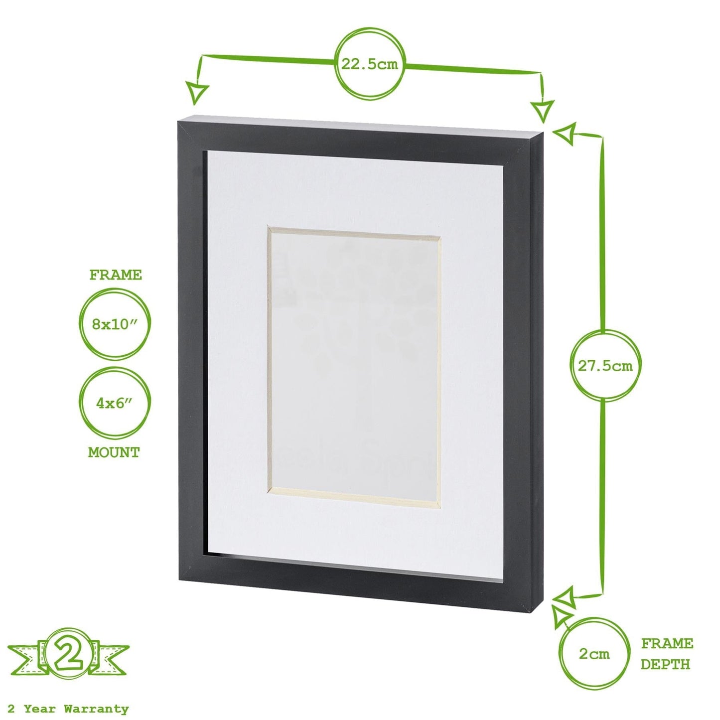 White 8" x 10" Photo Frame with 4" x 6" Mount