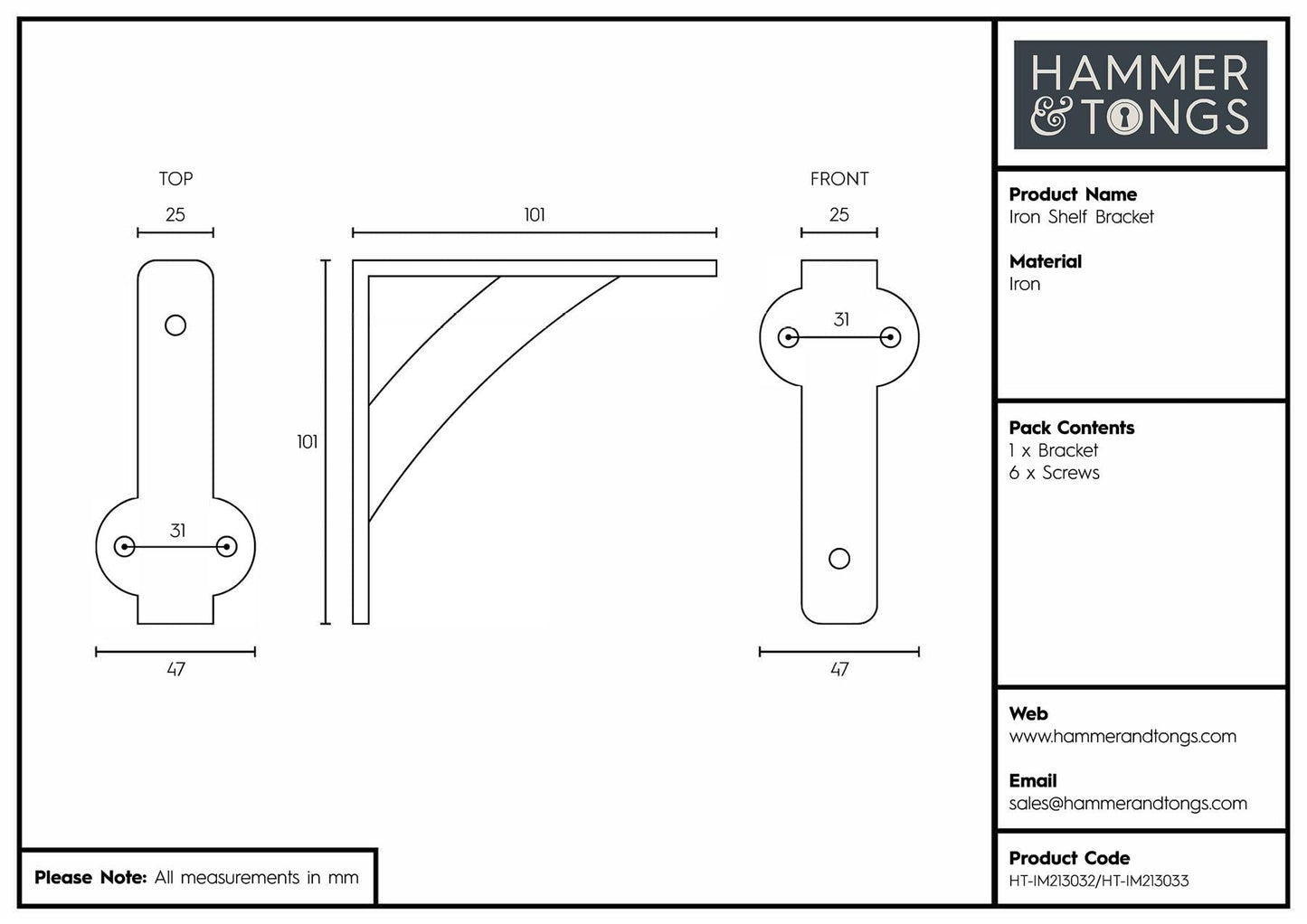 100mm Iron Shelf Bracket