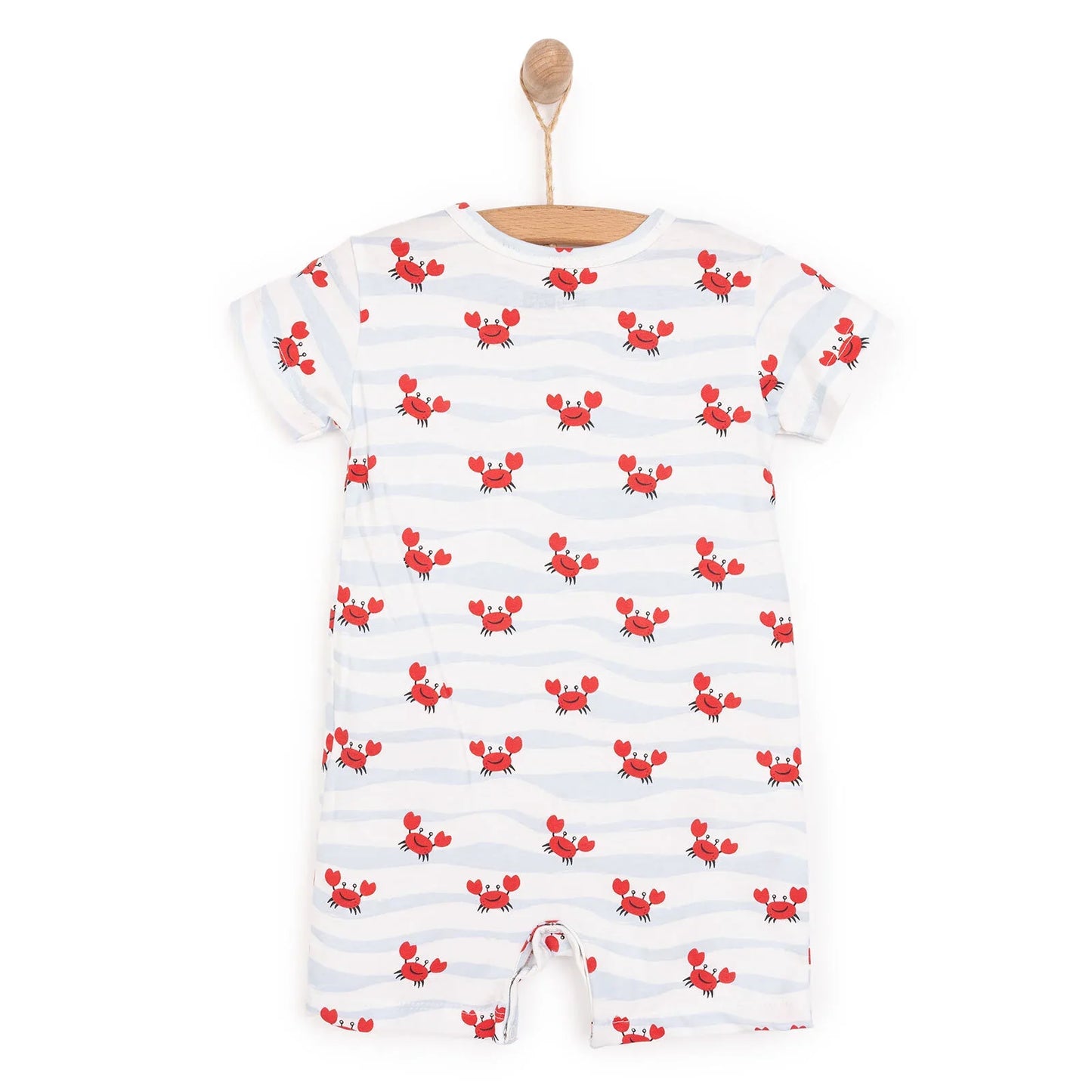 HelloBaby Newborn Boy Short Overalls - Ecru