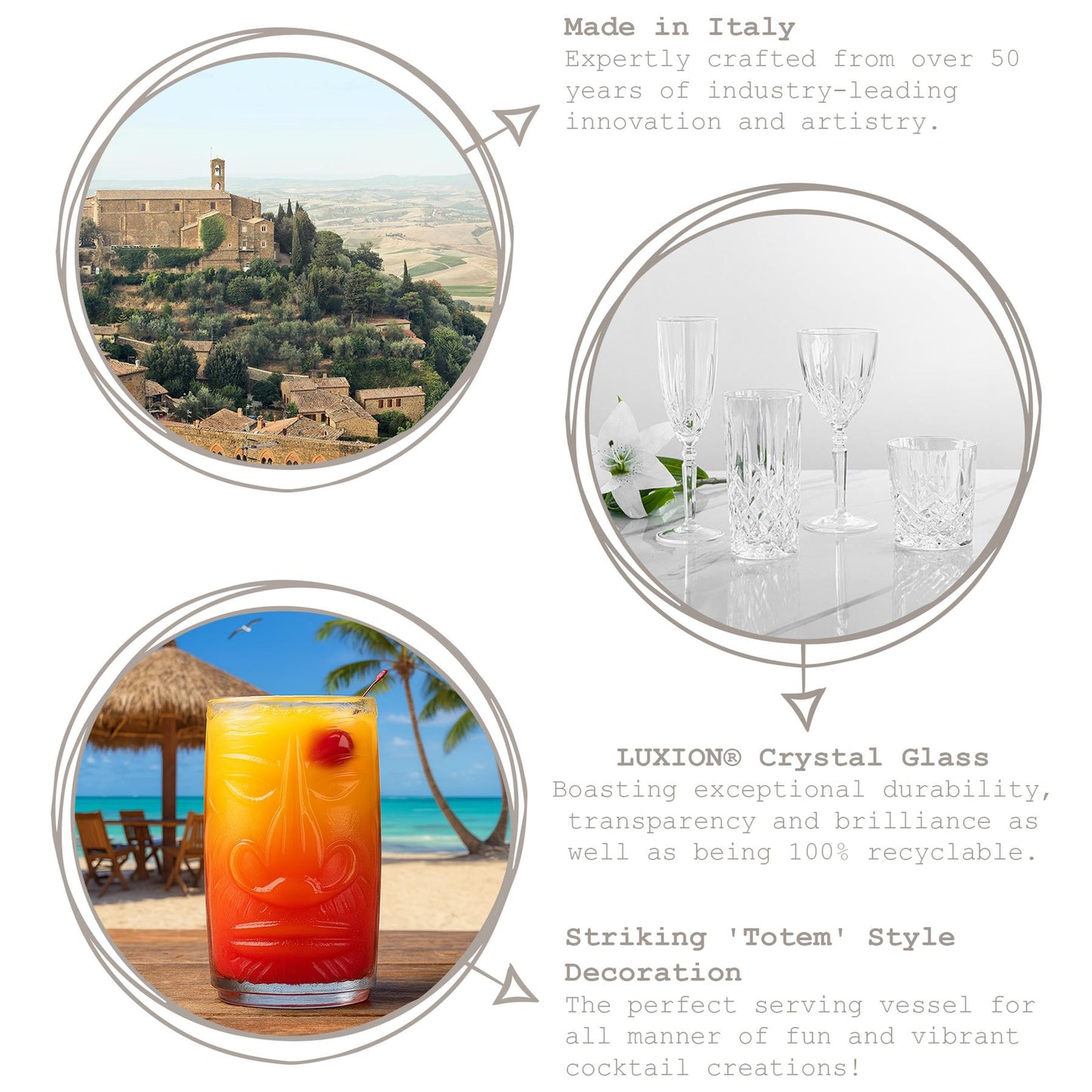 460ml Crystal Tiki Sardinia Highball Glasses - Pack of 4