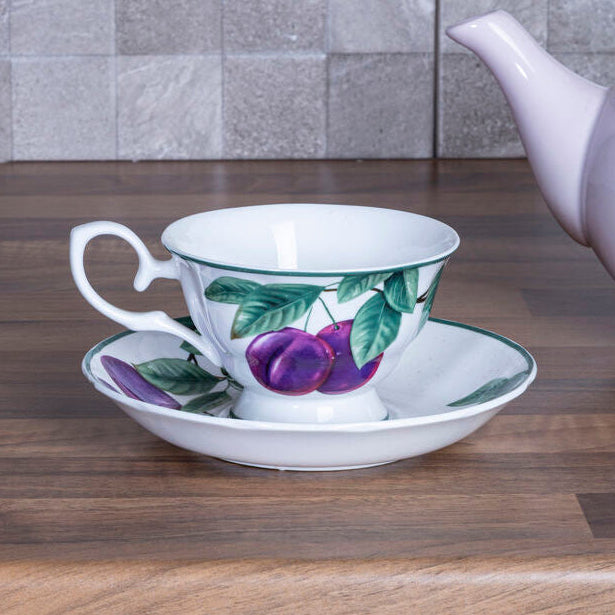 Orchard Fruits Sugar Plum Cup And Saucer