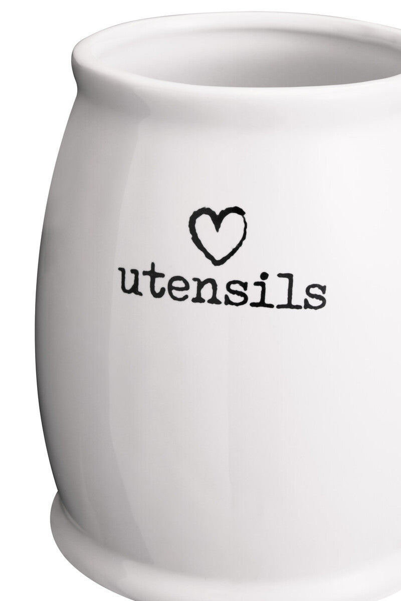 White Ceramic Utensil Holder | Charm