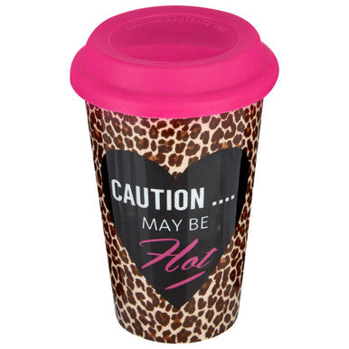Taza Leopard Ceramic Travel Mug with Silicone Lid