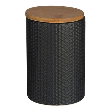 750ml Black Canister with Bamboo Lid | Geome