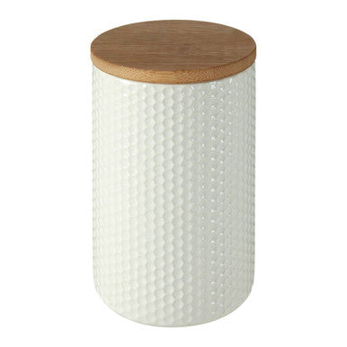 750ml White Canister with Bamboo Lid | Geome