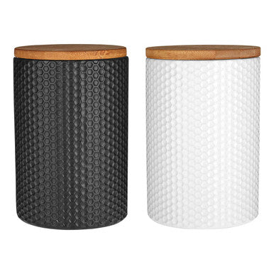 750ml White Canister with Bamboo Lid | Geome