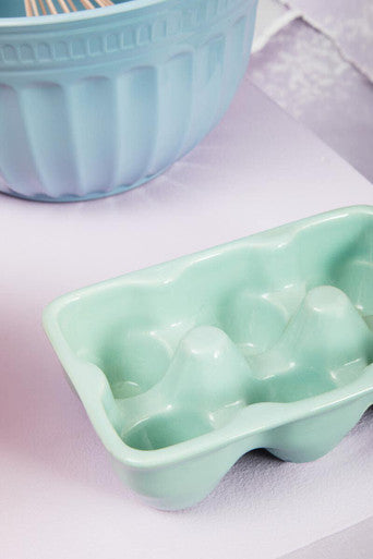 Emani Turquoise Ceramic 6 Egg Holder Tray