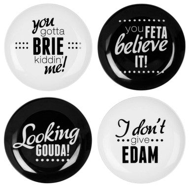 Set of Four Cheese Plates | Pun and Games