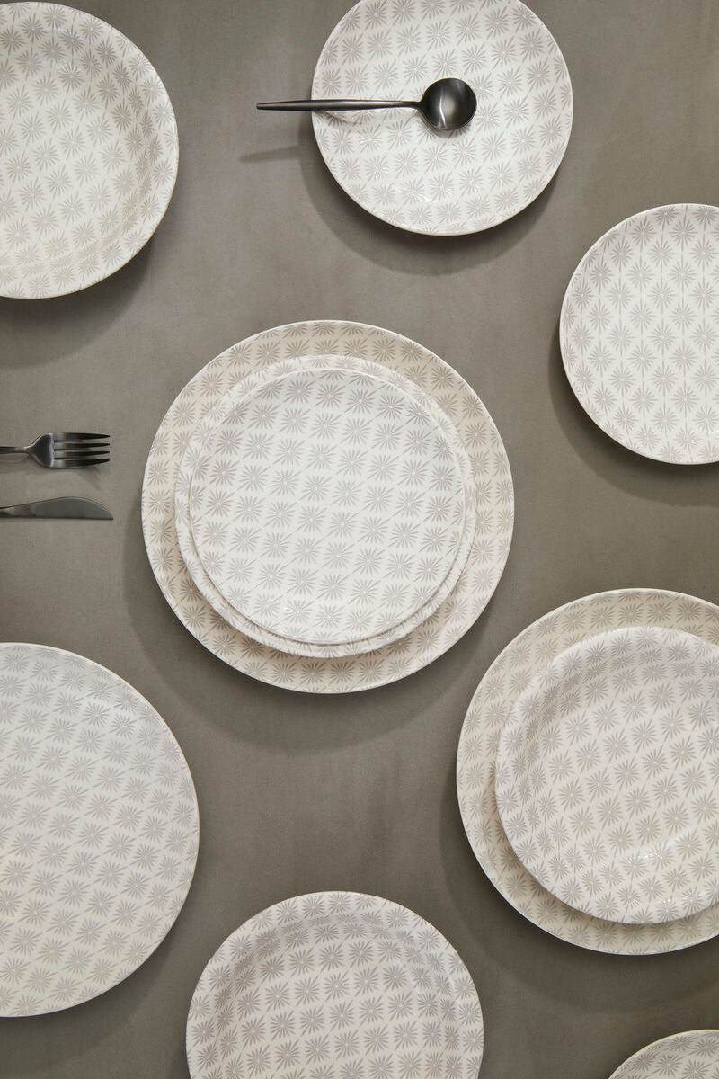 Maya Grey And White 12 Pc Dinner Set