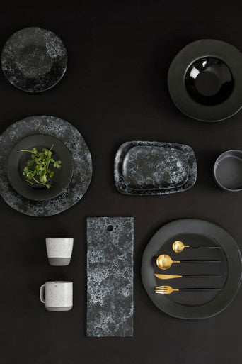 Black Marble Effect Pizza Plate | Hygge