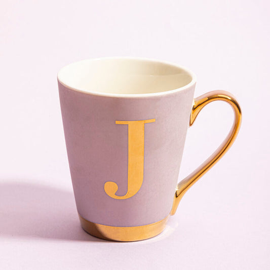 Lilac Monogram Mug J | Frosted Deco