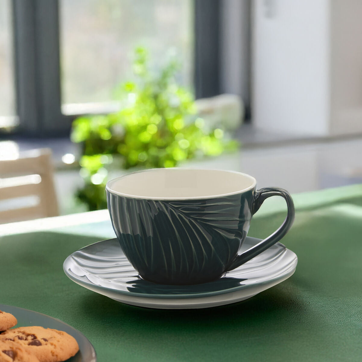 Bali Dark Green Espresso Cup And Saucer