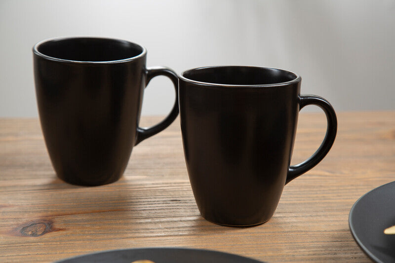 Elmira 16 Piece Black Dinner Set