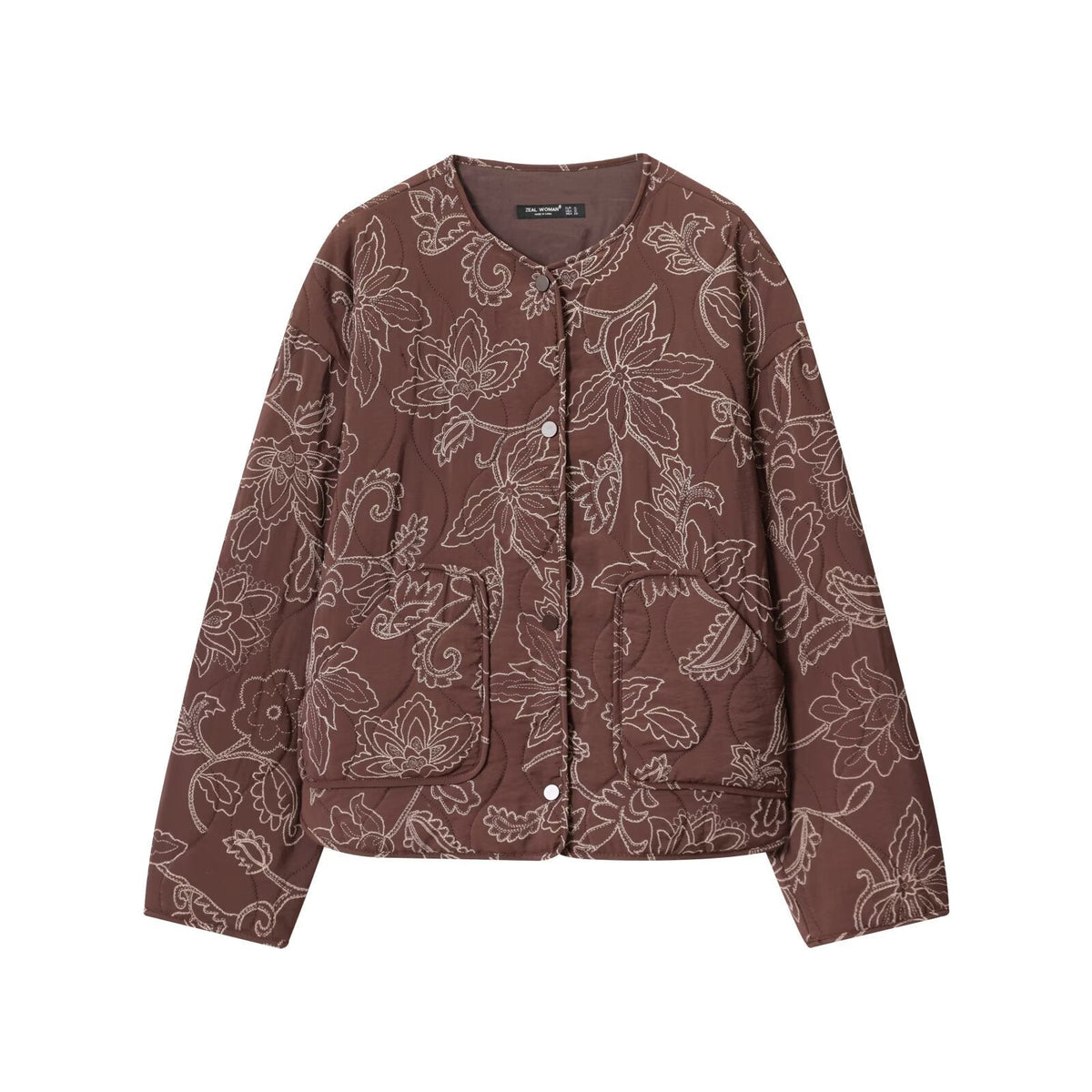 New Women's Quilted Embroidered Coated Jacket