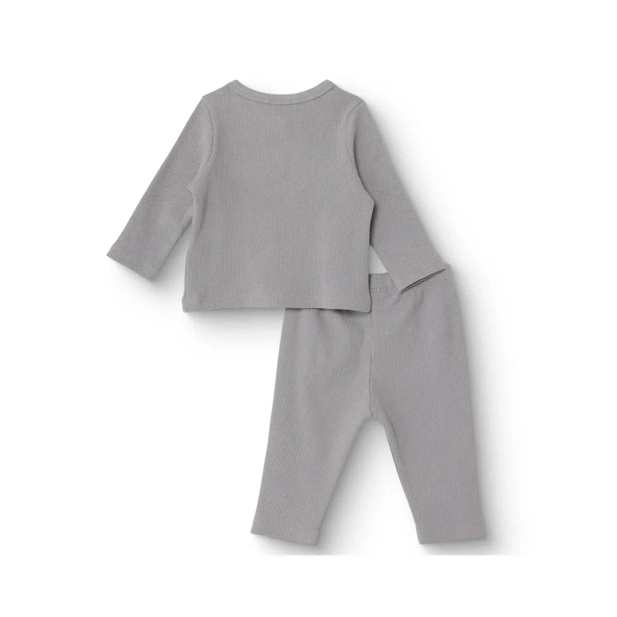 HelloBaby Boys Sweatshirt- Bottom with Buttons Crew Neck Long Leg Long Sleeve - Grey