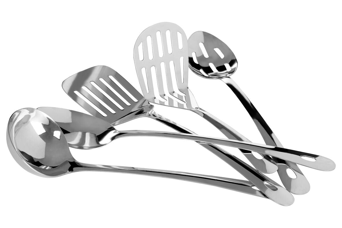 5 Piece Stainless Steel Kitchen Utensils Set with Holder | Bosna