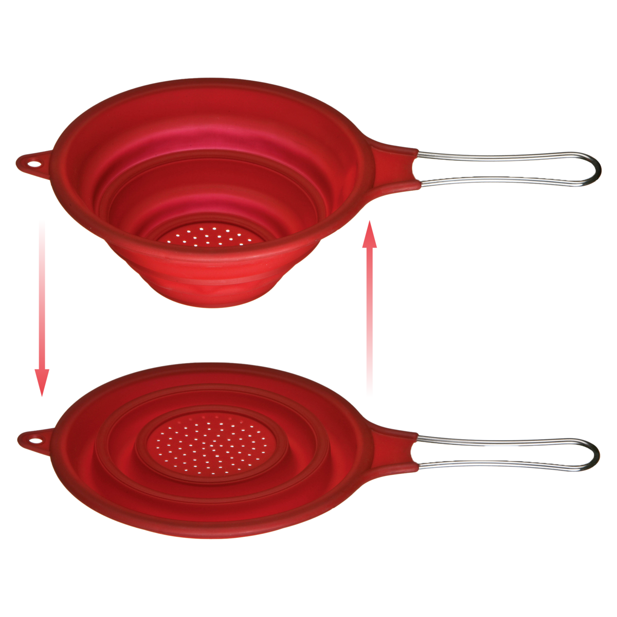 Zing Red Silicone Collapsible Strainer