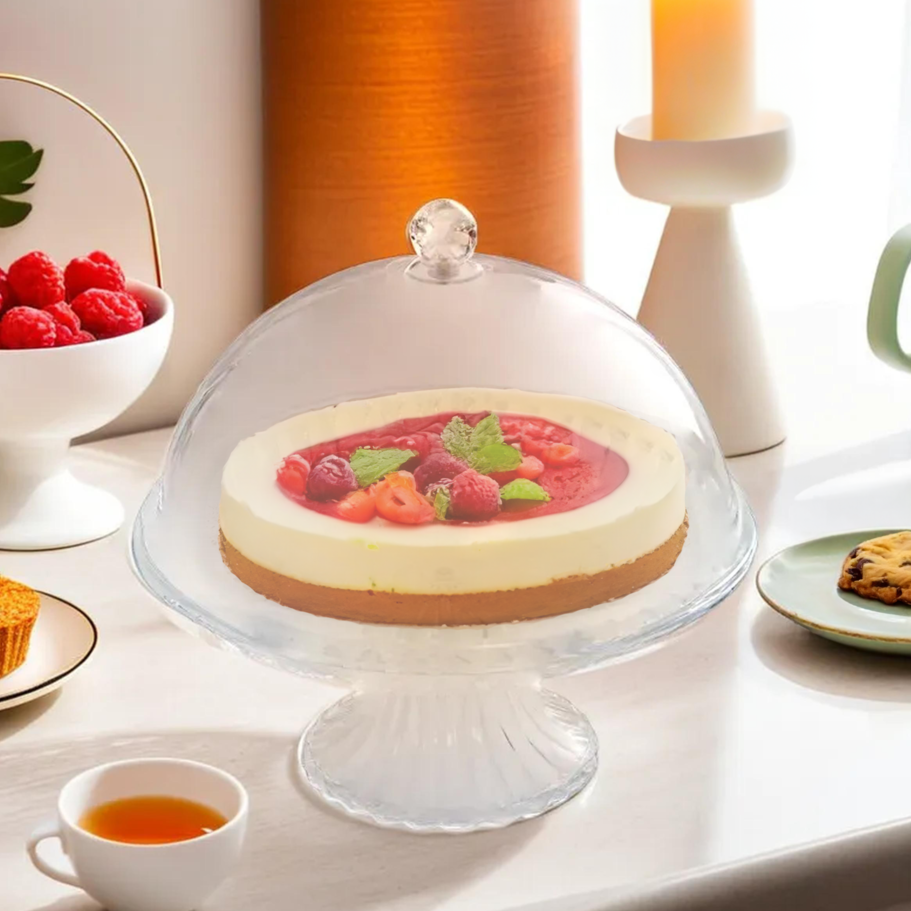 Faye Clear Acrylic Cake Stand With Dome Lid
