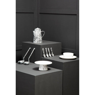 Hygge Black And White Enamelled Ladle