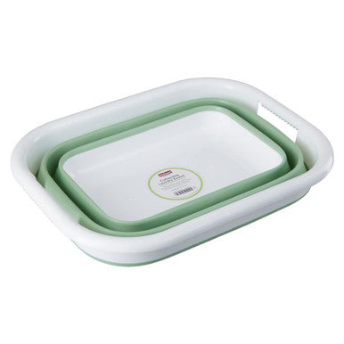 Collapsible Green White Laundry Basket | Averill