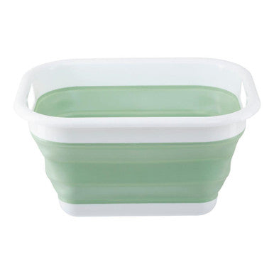 Collapsible Green White Laundry Basket | Averill