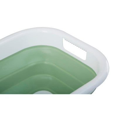 Collapsible Green White Laundry Basket | Averill