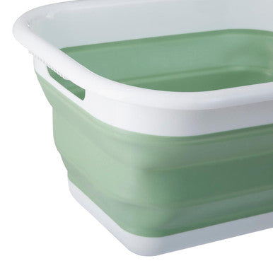 Collapsible Green White Laundry Basket | Averill