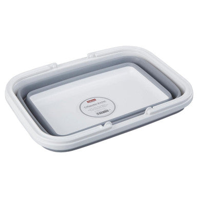 Collapsible Grey and White Basket with Handles | Averill