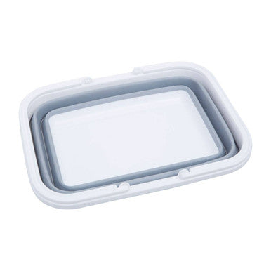 Collapsible Grey and White Basket with Handles | Averill