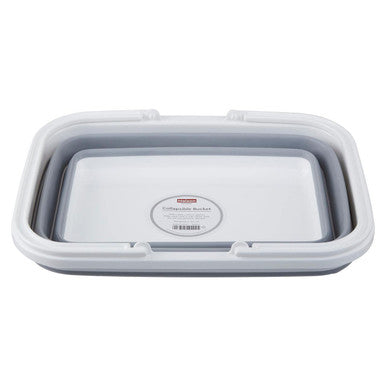 Collapsible Grey and White Basket with Handles | Averill