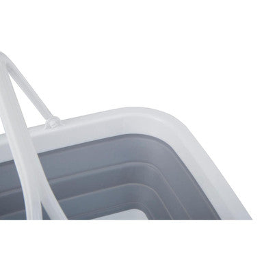 Collapsible Grey and White Basket with Handles | Averill